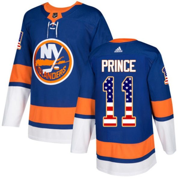 Youth-New-York-Islanders-Shane-Prince-NO.11-Authentic-Royal-Blue-USA-Flag-Fashion