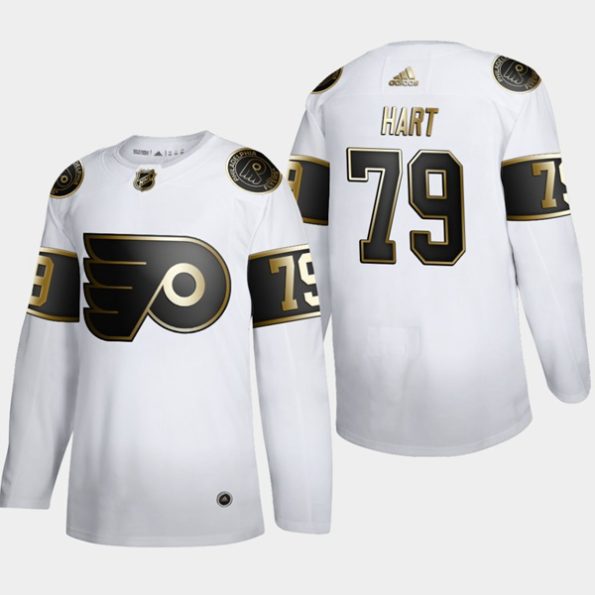 Youth-Philadelphia-Flyers-Carter-Hart-NO.79-Golden-Edition-White-Authentic