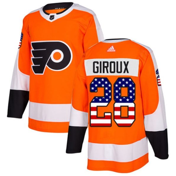 Youth-Philadelphia-Flyers-Claude-Giroux-NO.28-Authentic-Orange-USA-Flag-Fashion