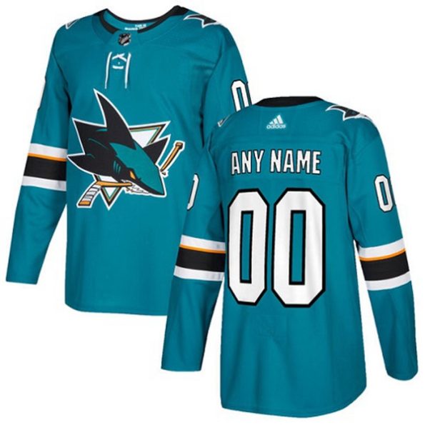 Youth-San-Jose-Sharks-Customized-Home-Teal-Green-Authentic