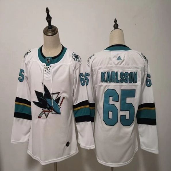 Youth-San-Jose-Sharks-Erik-Karlsson-NO.65-White-Authentic