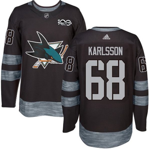 Youth-San-Jose-Sharks-Melker-Karlsson-NO.68-Authentic-Black-1917-2017-100th-Anniversary