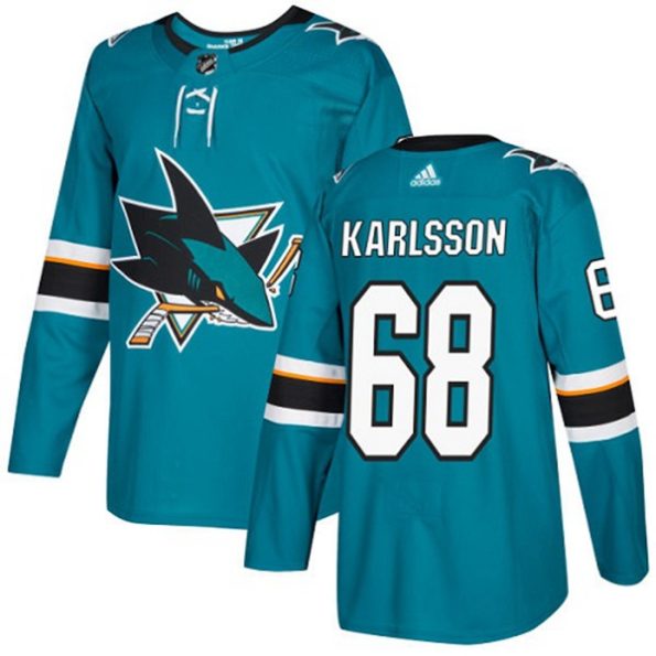 Youth-San-Jose-Sharks-Melker-Karlsson-NO.68-Authentic-Teal-Green-Home