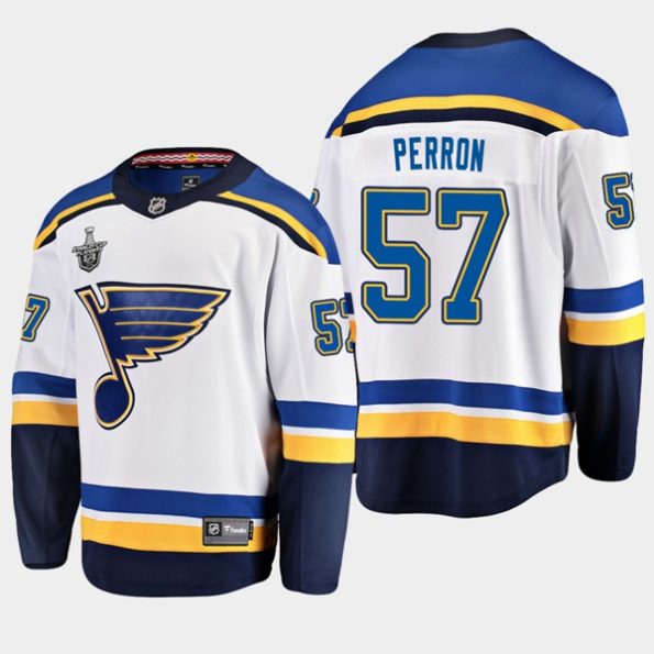 Youth-St.-Louis-Blues-David-Perron-NO.57-2019-Stanley-Cup-Playoffs-Away-Player-White