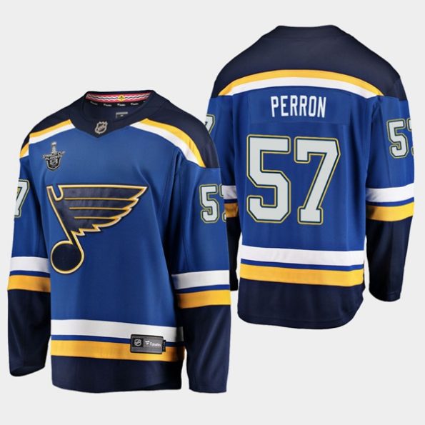 Youth-St.-Louis-Blues-David-Perron-NO.57-2019-Stanley-Cup-Playoffs-Breakaway-Player-Blue