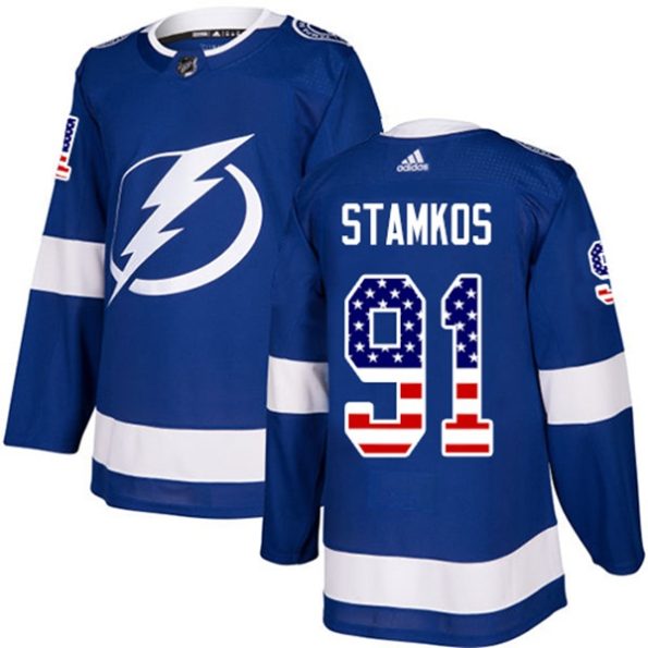 Youth-Tampa-Bay-Lightning-Steven-Stamkos-NO.91-Authentic-Blue-USA-Flag-Fashion