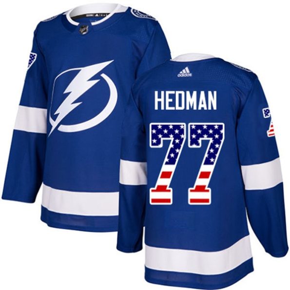 Youth-Tampa-Bay-Lightning-Victor-Hedman-NO.77-Authentic-Blue-USA-Flag-Fashion
