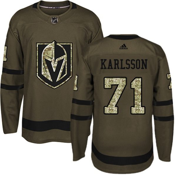 Youth-Vegas-Golden-Knights-William-Karlsson-NO.71-Authentic-Green-Salute-to-Service