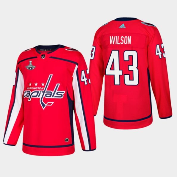 Youth-Washington-Capitals-Tom-Wilson-NO.43-2018-Stanley-Cup-Champions-Authentic-Player-Home-Red