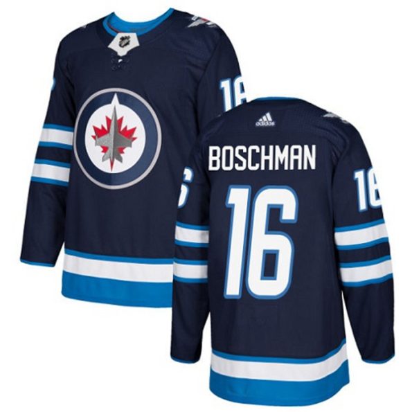 Youth-Winnipeg-Jets-Laurie-Boschman-NO.16-Authentic-Navy-Blue-Home