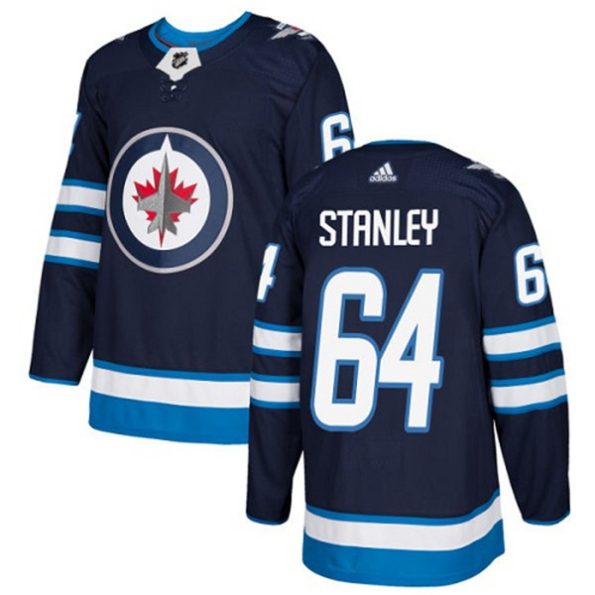Youth-Winnipeg-Jets-Logan-Stanley-NO.64-Authentic-Navy-Blue-Home