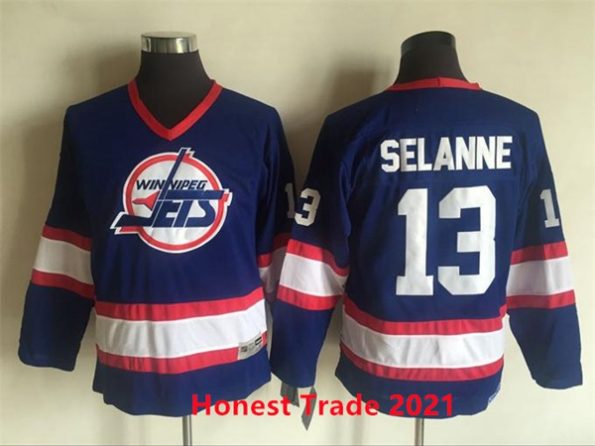 Youth-Winnipeg-Jets-Retro-Selanne-NO.13-Blue