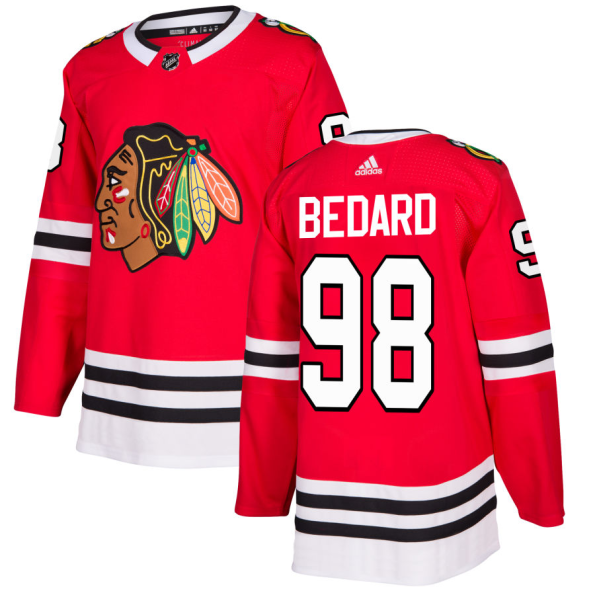 Män Chicago Blackhawks Tröja Connor Bedard NO.98 Authentic Röd Hemma